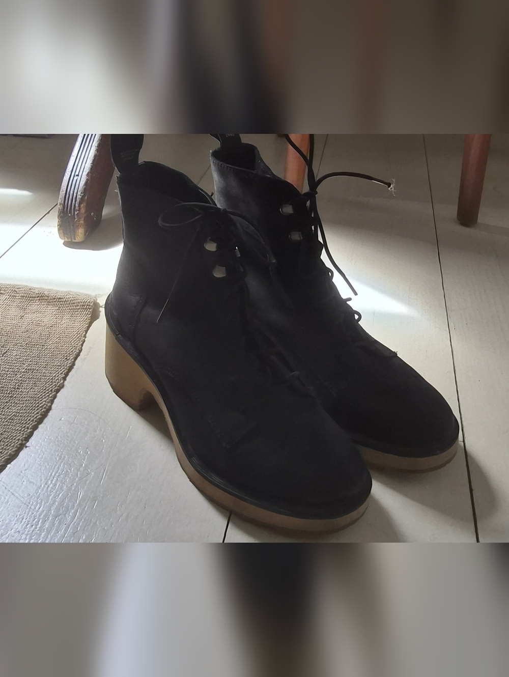 Sorel Black Lace-Up Platform Ankle Boots for Women